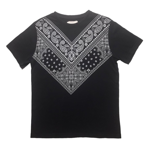 21men Tops - Bandana Paisley Graphic Print T-Shirt Coastal Cowgirl Size Small Black Tee 21Men